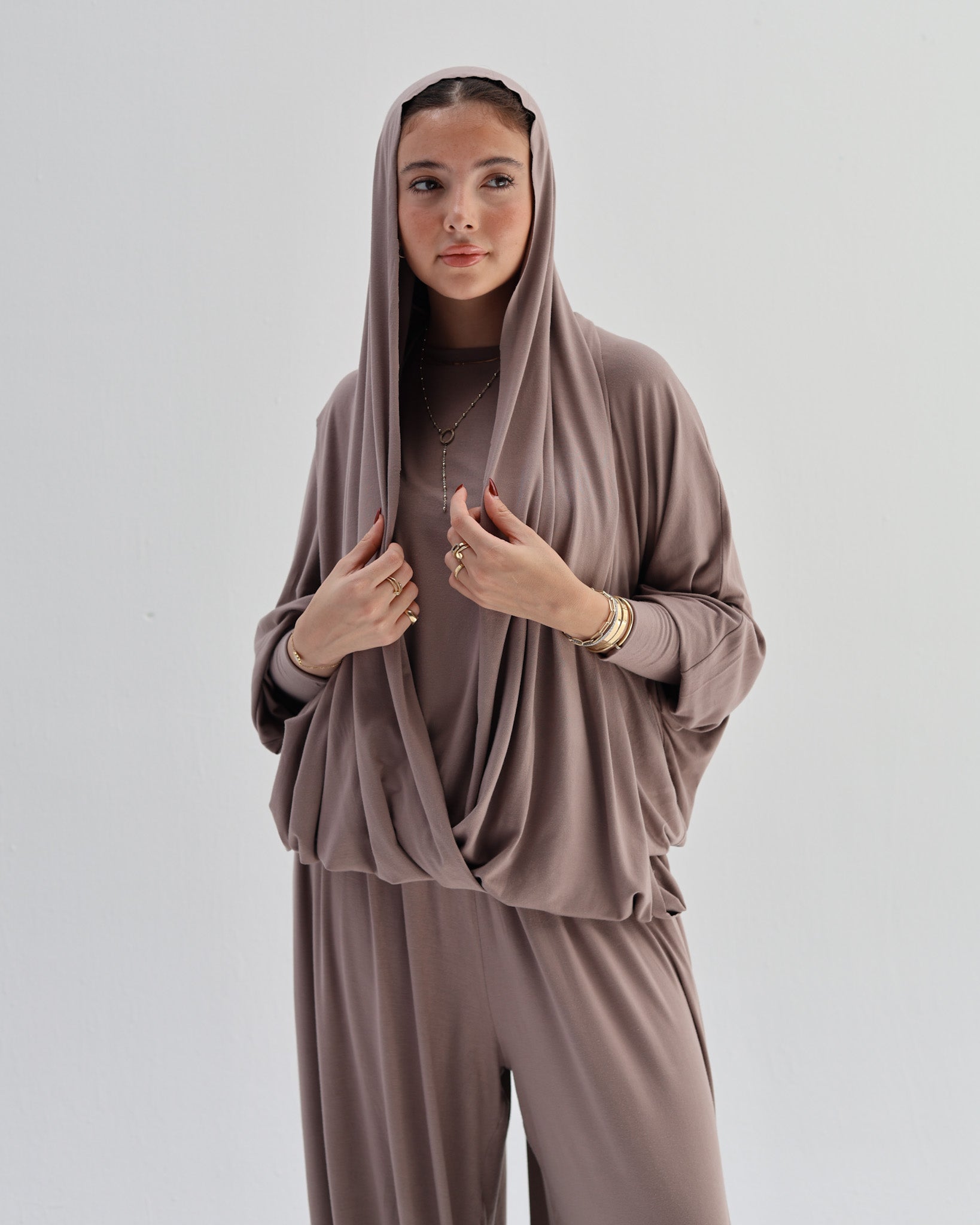 The balaclava set in greige (preorder within a week)