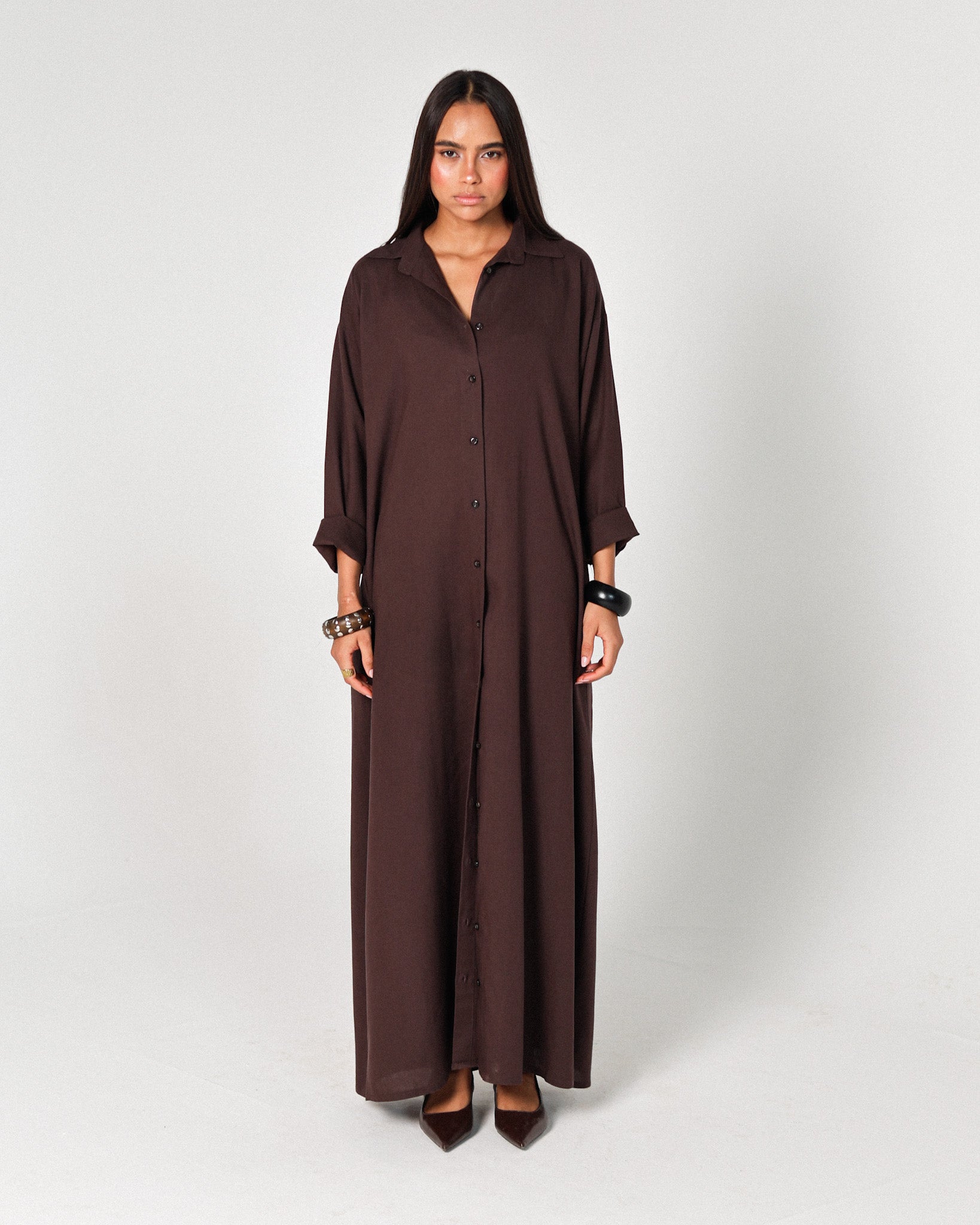 The linen shirt dress