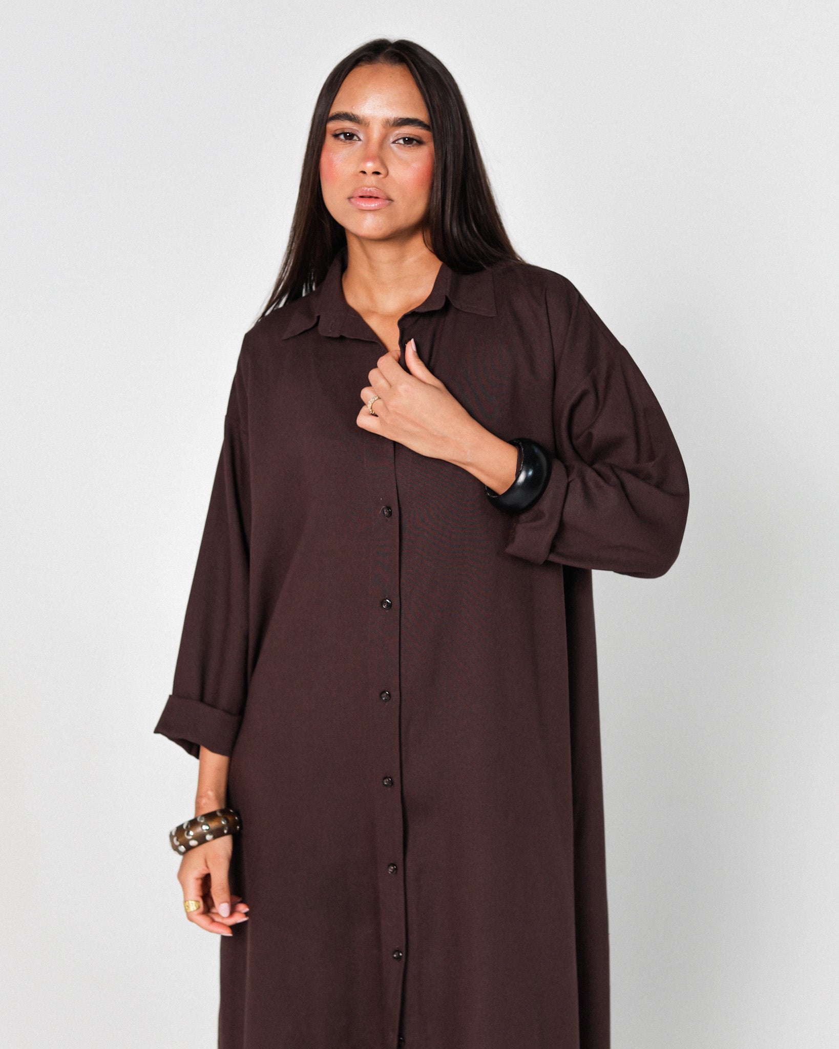 The linen shirt dress