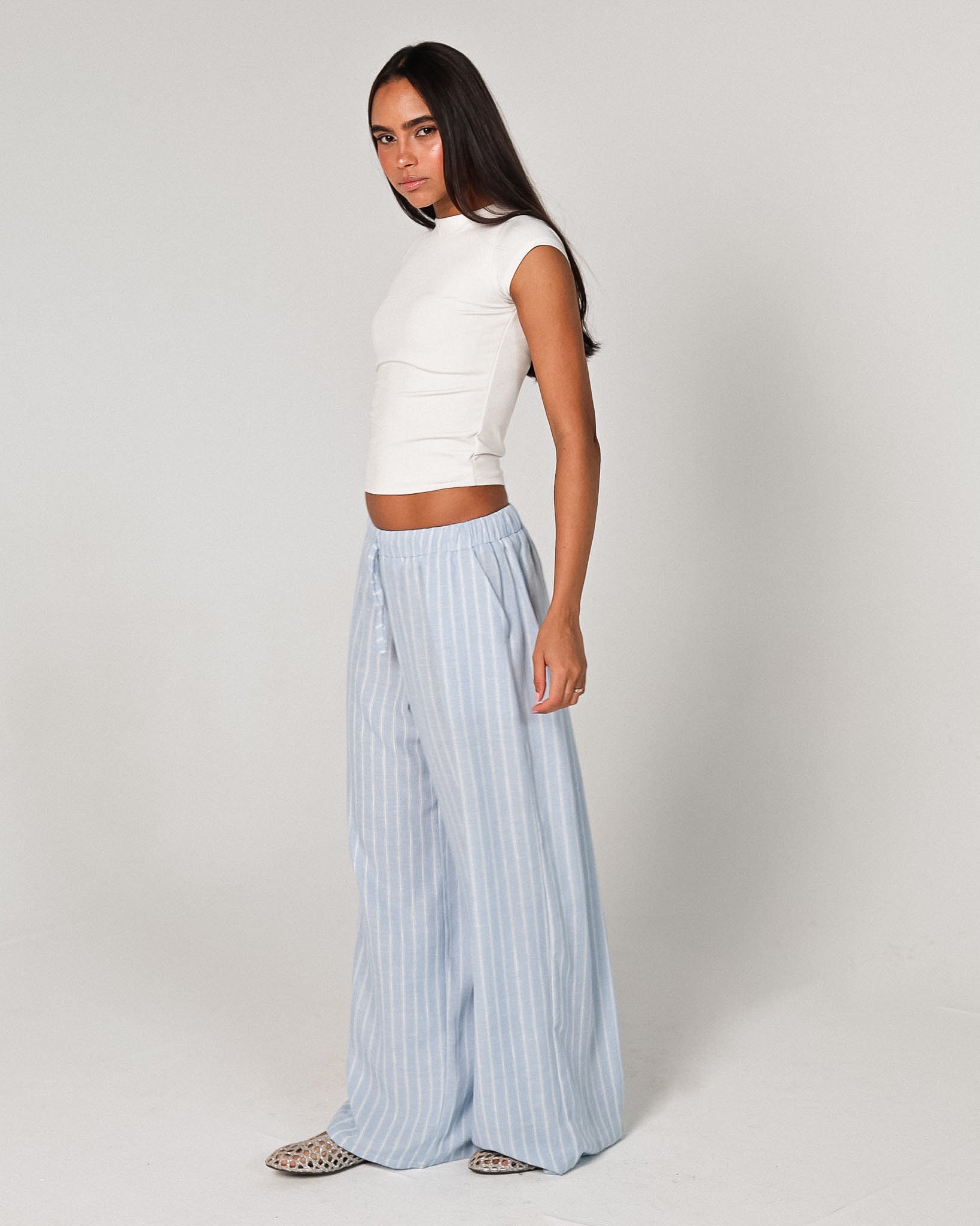 The striped linen pants