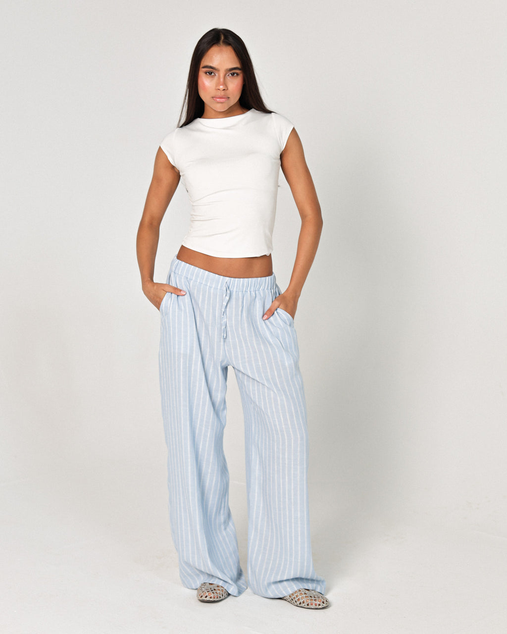 The striped linen pants